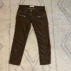 Isabel Marant Etoile brown cropped corduroy pants size 26